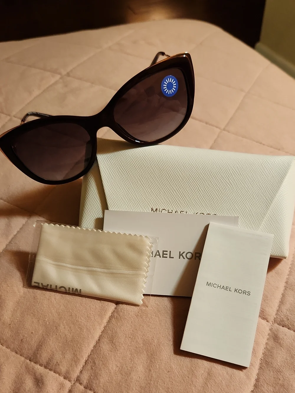 Michael Kors Black Cat Eye Sunglasses with Gold Accents